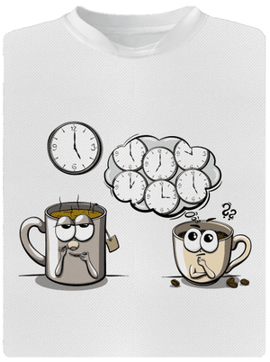 Čaj o páté, káva stále pánské sportovní tričko White