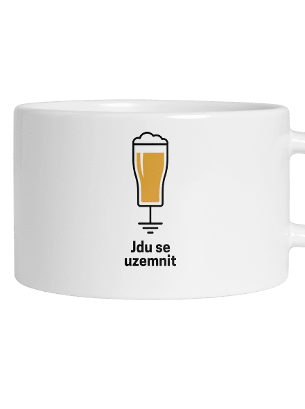 Jdu se uzemnit hrnek makronka White