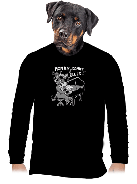 Honky donky blues pánské dlouhý rukáv Black