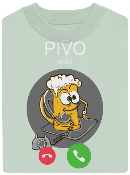 Pivo volá unisex mikina bez kapuce Blush Mint