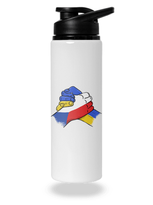 Ukrajina - Podpora lahev na vodu White