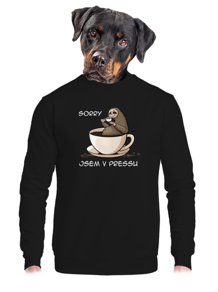 V pressu unisex mikina bez kapuce Black