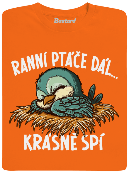 Ranní ptáče spí dětské tričko Orange