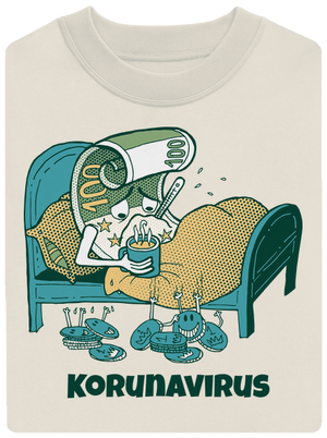 Korunavirus v posteli unisex mikina bez kapuce Off White