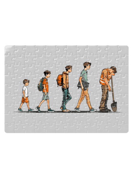 Evoluce studenta puzzle White