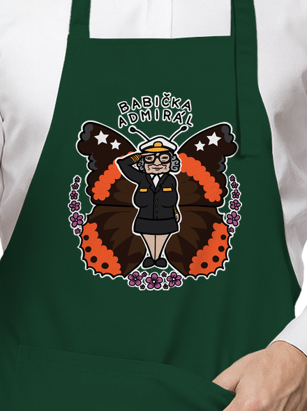 Babička admirál zástěra Bottle Green