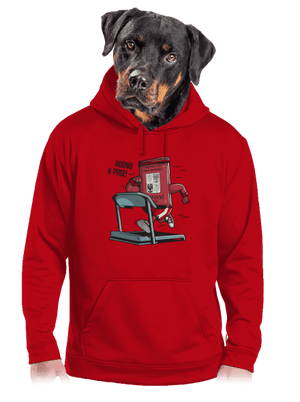 Hubnu v pase pánská mikina klokanka Red