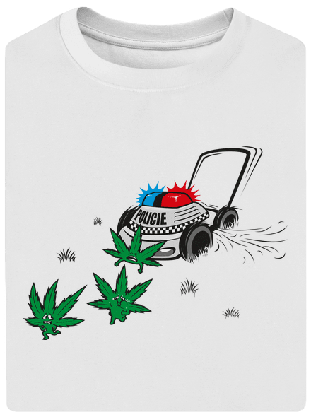 Ganja krize unisex tričko oversized White