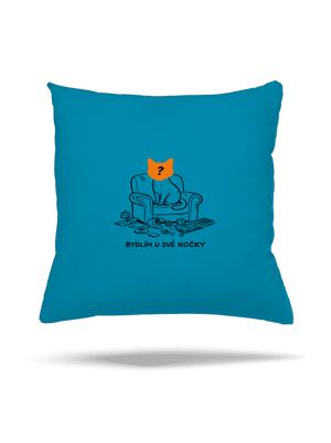 Bydlím u své kočky polštář Blue Turquoise