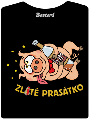 Zlité prasátko dámské tričko s lemem Black