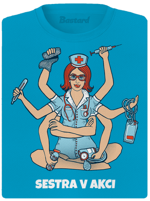Sestra v akci dámské sportovní tričko Blue Atol