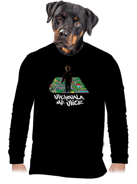 Vychovala mě ulice pánské dlouhý rukáv Black
