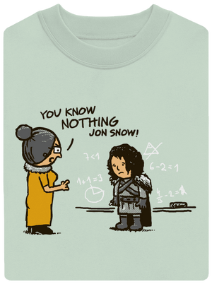 You Know Nothing unisex mikina bez kapuce Blush Mint