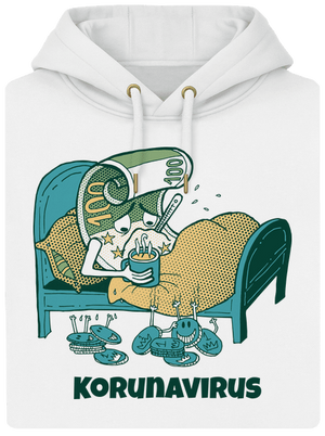Korunavirus v posteli unisex mikina premium Snowwhite