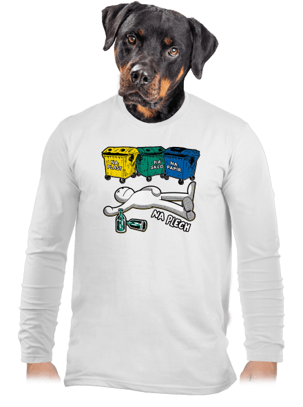 Tříděný odpad pánské dlouhý rukáv White