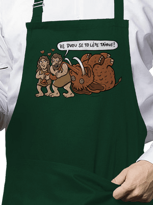 Ve dvou se to lépe táhne zástěra Bottle Green