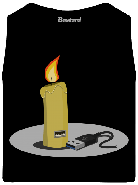 USB svíčka pánské tílko Black