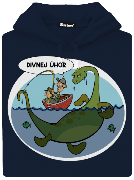 Divný úhoř pánská mikina klokanka Navy
