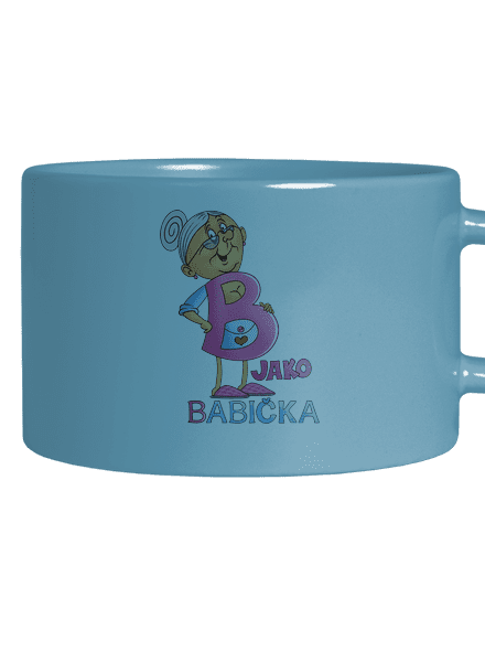 B jako babička hrnek makronka Blue Macaron
