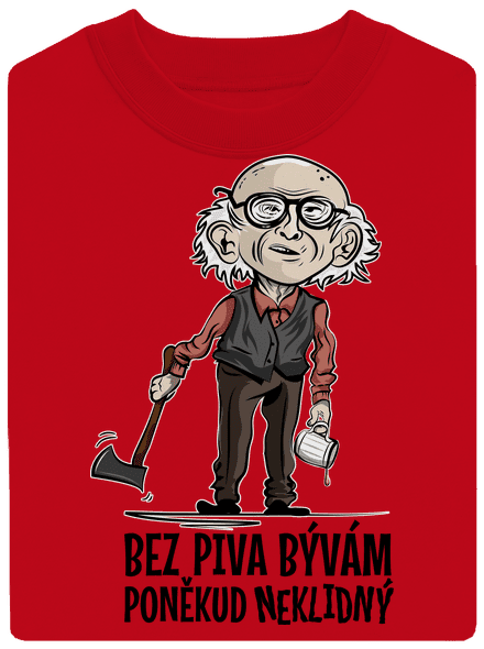 Neklidný bez piva unisex mikina bez kapuce Red