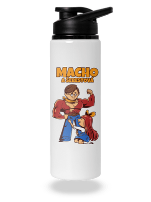 Macho a Šebestová lahev na vodu White