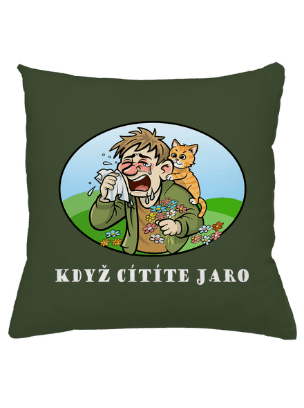 Cítíte jaro polštář Olive Green