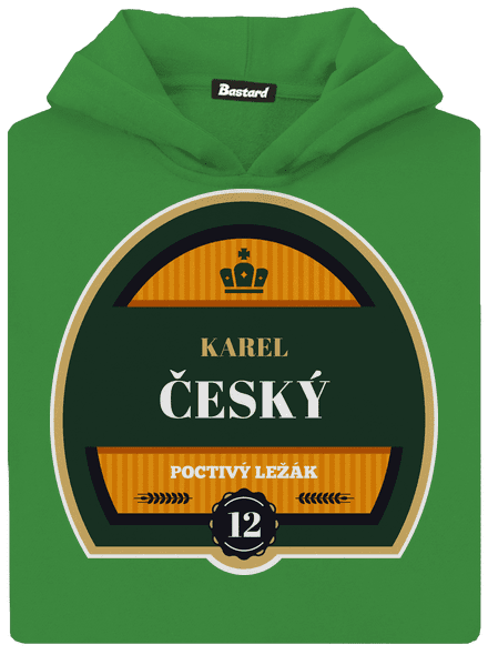 Pivní etiketa dětská mikina klokanka Kelly Green AWD