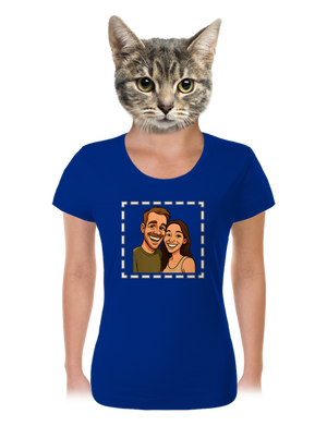Karikatura z vlastní fotky dámské tričko Royal Blue Mal