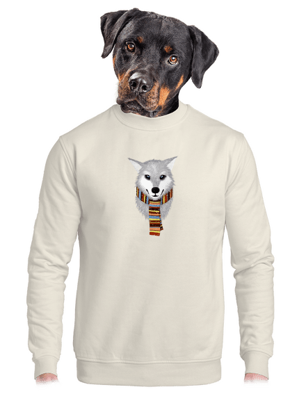 Sněžný vlk unisex mikina bez kapuce Off White