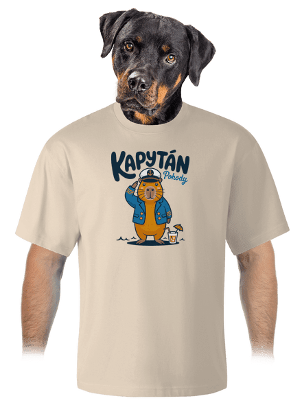 Kapytán pohody unisex tričko oversized Almond