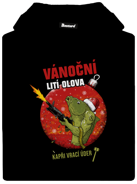 Vánoční lití olova pánská mikina klokanka Black