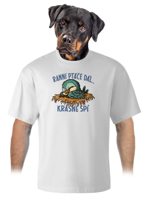 Ranní ptáče spí unisex tričko oversized White