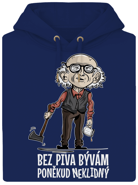 Neklidný bez piva unisex mikina premium Navy