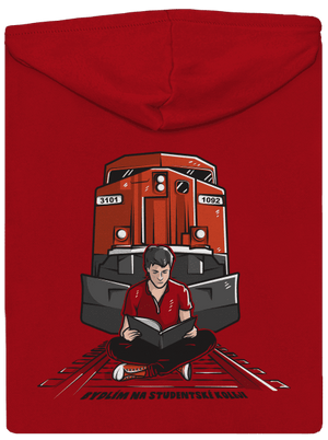 Studentská kolej pánská mikina na zip Red