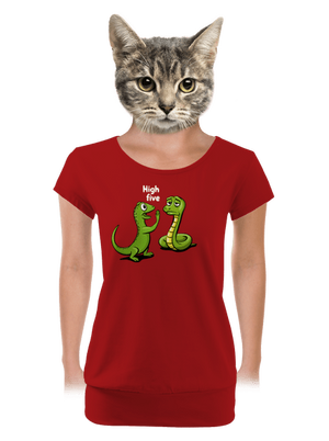 High Five dámské tričko s lemem Red Mal