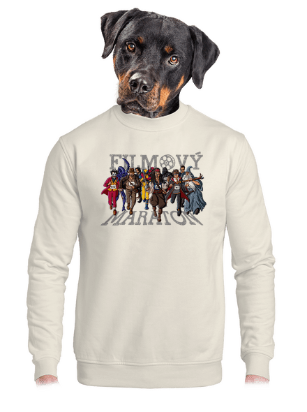 Filmový maraton unisex mikina bez kapuce Off White