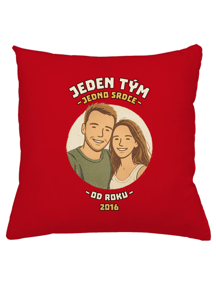 Jeden tým z vlastní fotky polštář Red