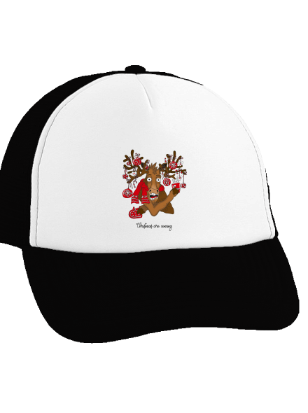 Vánoční sob kšiltovka truckerka Black cap