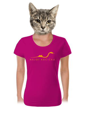 Najdi kočičku dámské tričko Fuchsia Red