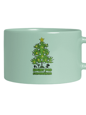 Houby pod stromečkem hrnek makronka Mint Macaron