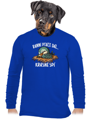 Ranní ptáče spí pánské dlouhý rukáv Royal Blue