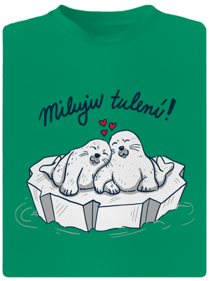 Miluju tulení dětské sportovní tričko Kelly Green Mal