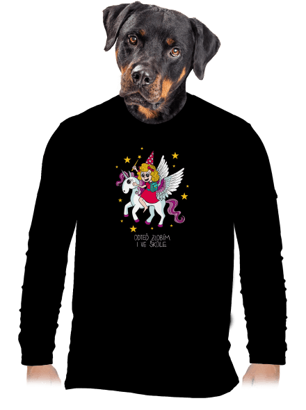 Holka ve škole pánské dlouhý rukáv Black