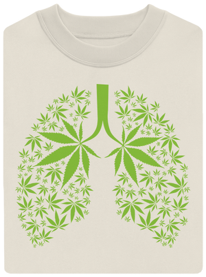 Ganja plíce unisex mikina bez kapuce Off White