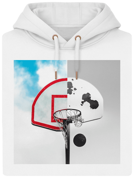 Basketbalový kontrast unisex mikina premium Snowwhite