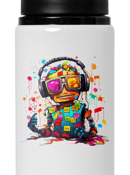 Workaholic robot lahev na vodu White