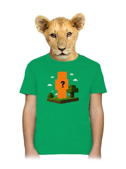 Minecraft z vlastní fotky dětské tričko Kelly Green