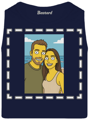 Simpsonovi z vlastní fotky pánské tílko French Navy