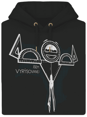 Vyrýsovanej unisex mikina premium Dark Black