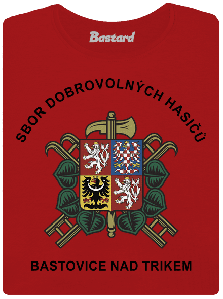 Sbor dobrovolných hasičů s vlastním erbem obce dámské tričko Red Mal